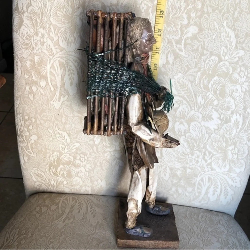 Mexican folk art paper machete old man figurine Hispanic‎ Latin handmade